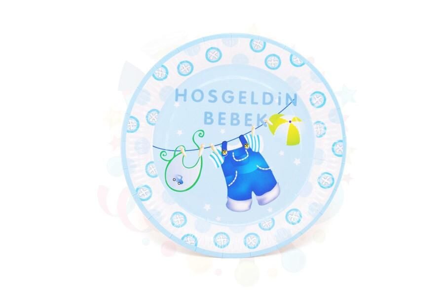 TABAK KARTON TEMALI HOŞGELDİN BEBEK MAVİ