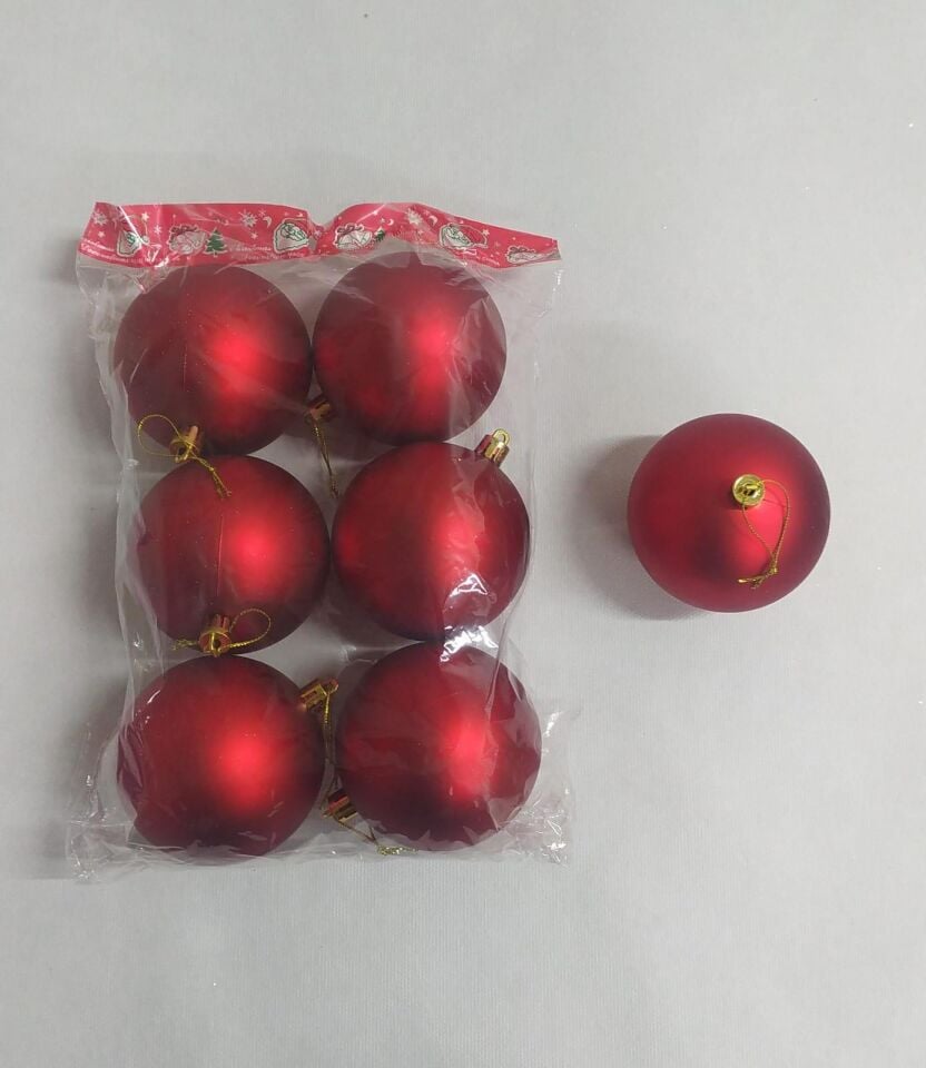 TOP SÜS 8 CM 6 LI MAT  KIRMIZI