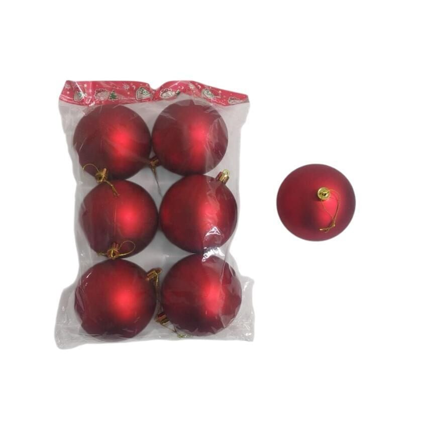 TOP SÜS 8 CM 6 LI MAT  KIRMIZI