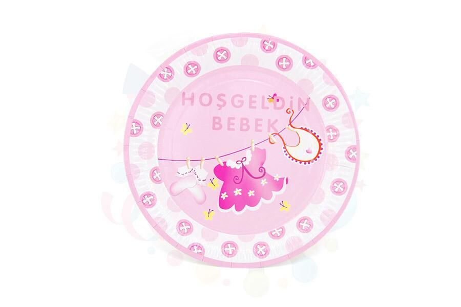 TABAK KARTON TEMALI HOŞGELDİN BEBEK PEMBE