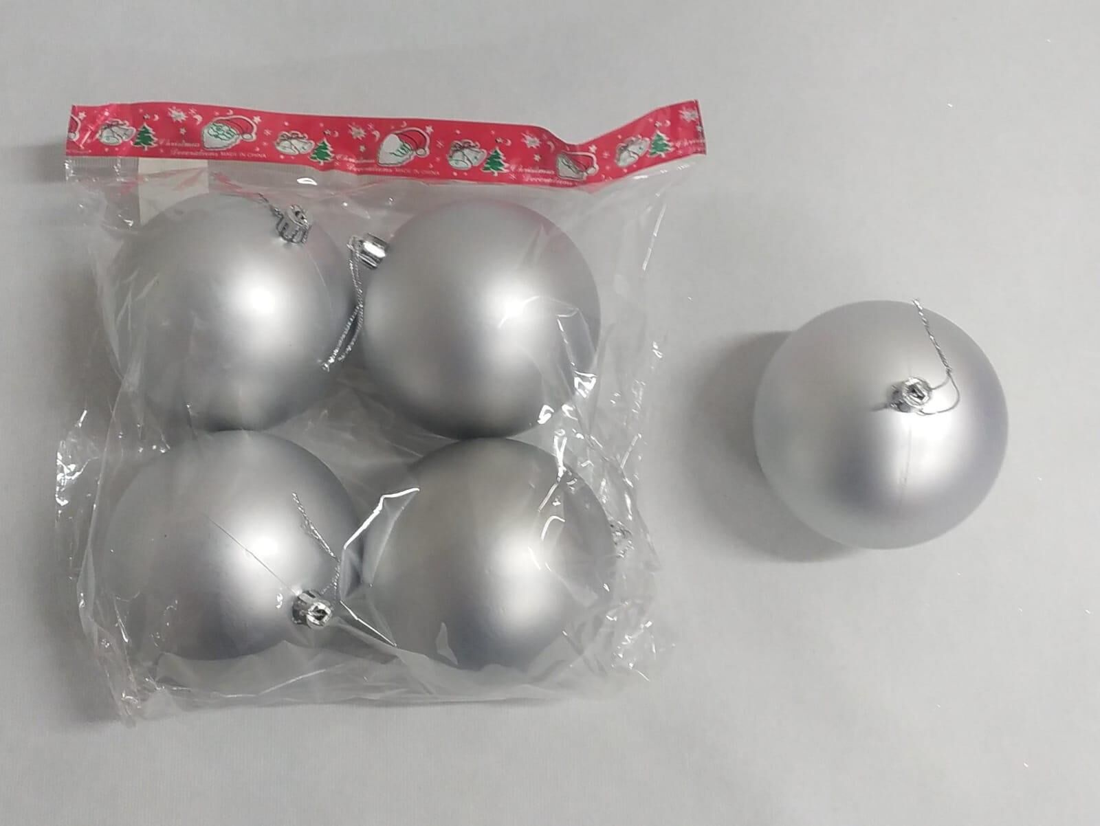 TOP SÜS 10 CM 4 LU MAT  GÜMÜŞ