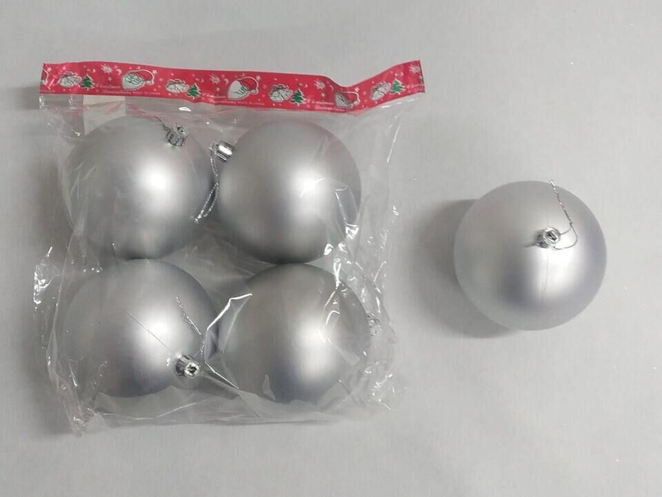 TOP SÜS 10 CM 4 LÜ MAT  GÜMÜŞ