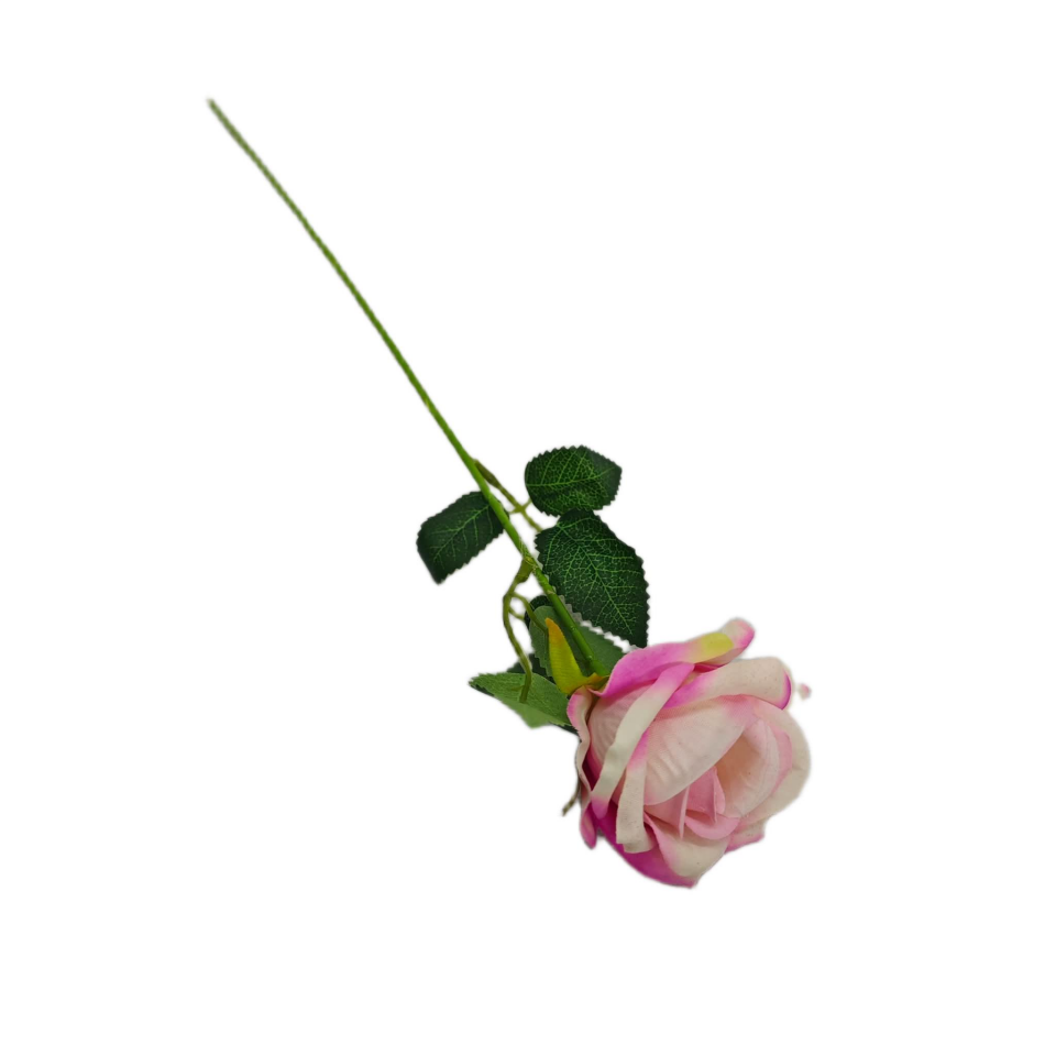 YAPAY ÇİÇEK KADİFE GÜL TEKLİ PEMBE FUŞYA