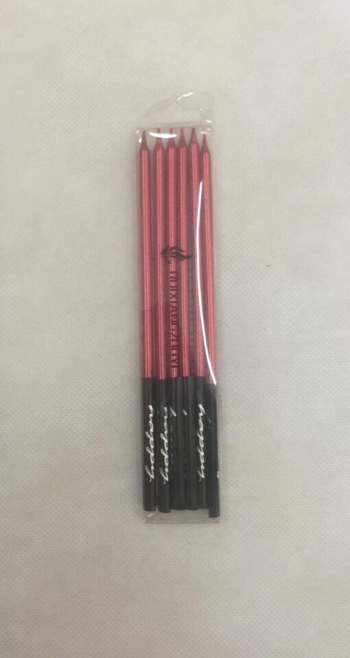 MUM İNCE UZUN 14 CM 6 LI KIRMIZI