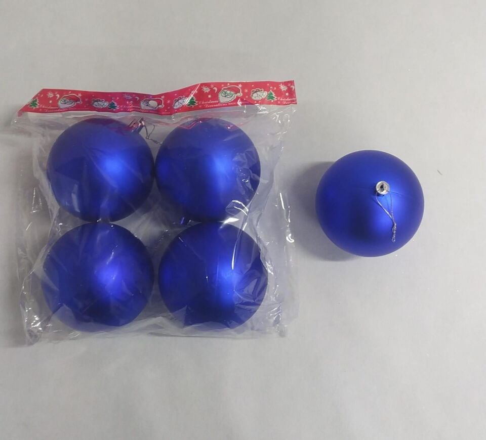 TOP SÜS 10 CM 4 LU MAT  MAVİ