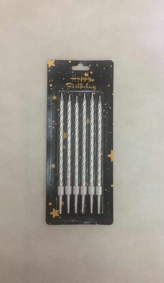 MUM ÇUBUK BURGULU 13 CM 6 LI GÜMÜŞ