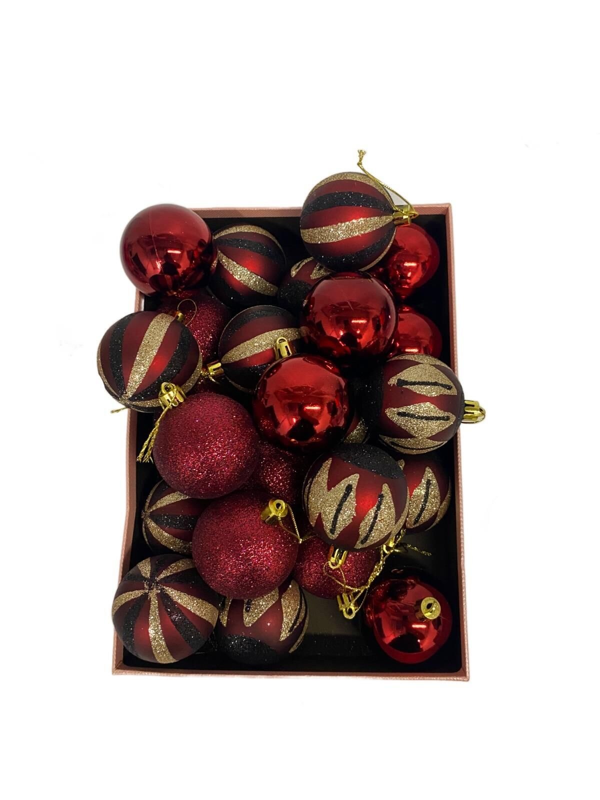 TOP SÜS 6CM SİMLİ-MOTİFLİ-MAT 24 LÜ BORDO