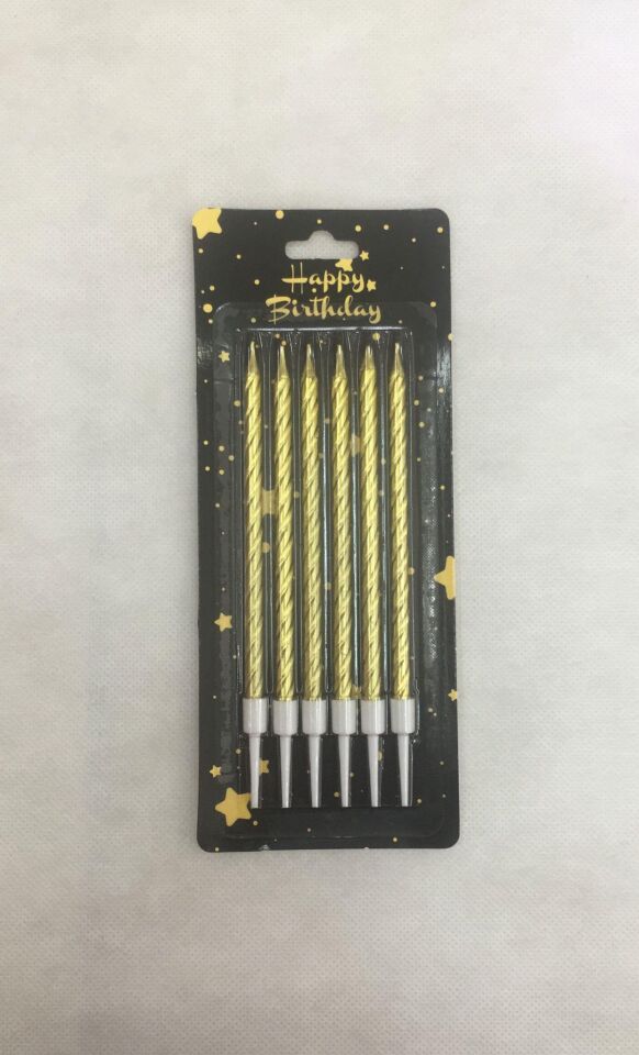 MUM ÇUBUK BURGULU 13 CM 6 LI ALTIN