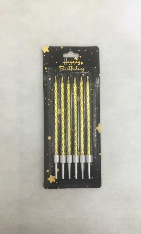 MUM ÇUBUK BURGULU 13 CM 6 LI ALTIN