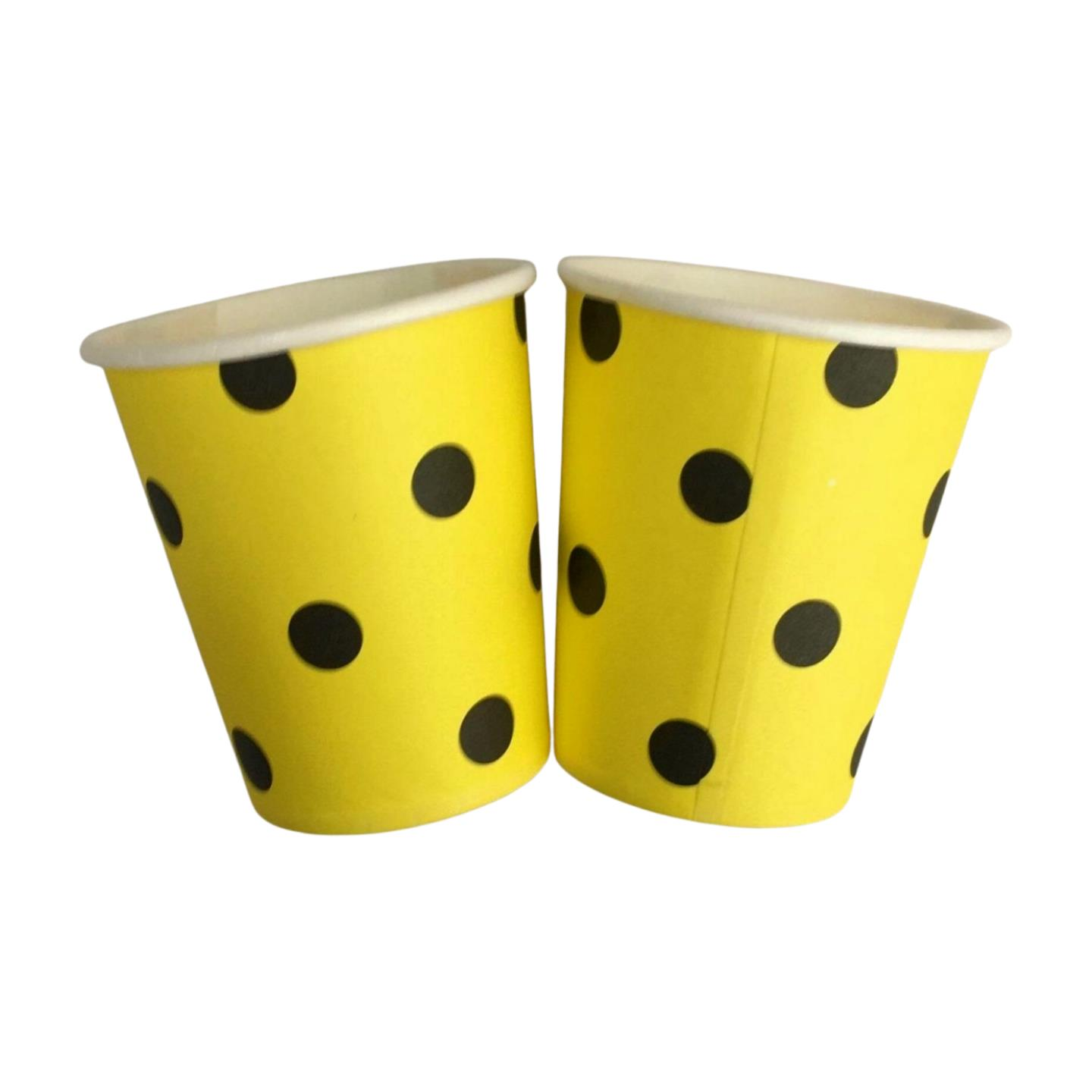 BARDAK KARTON TEMALI PUANTİYELİ SARI-SİYAH