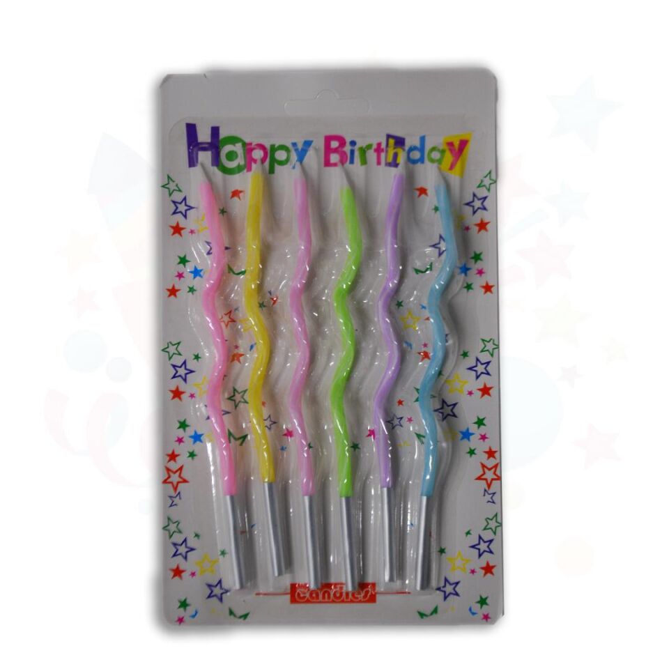 MUM SPİRAL 14CM 6 LI PK MAKARON KARIŞIK RENK