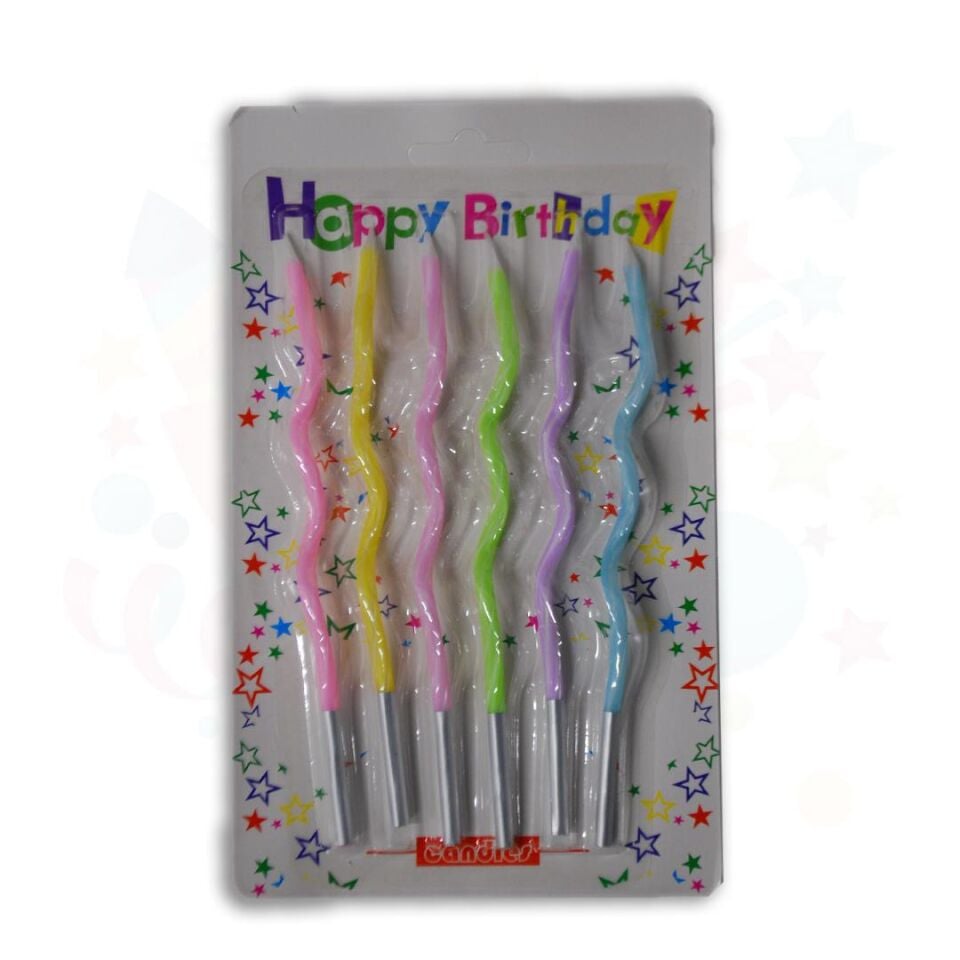 MUM SPİRAL 14CM 6 LI PK MAKARON KARIŞIK RENK