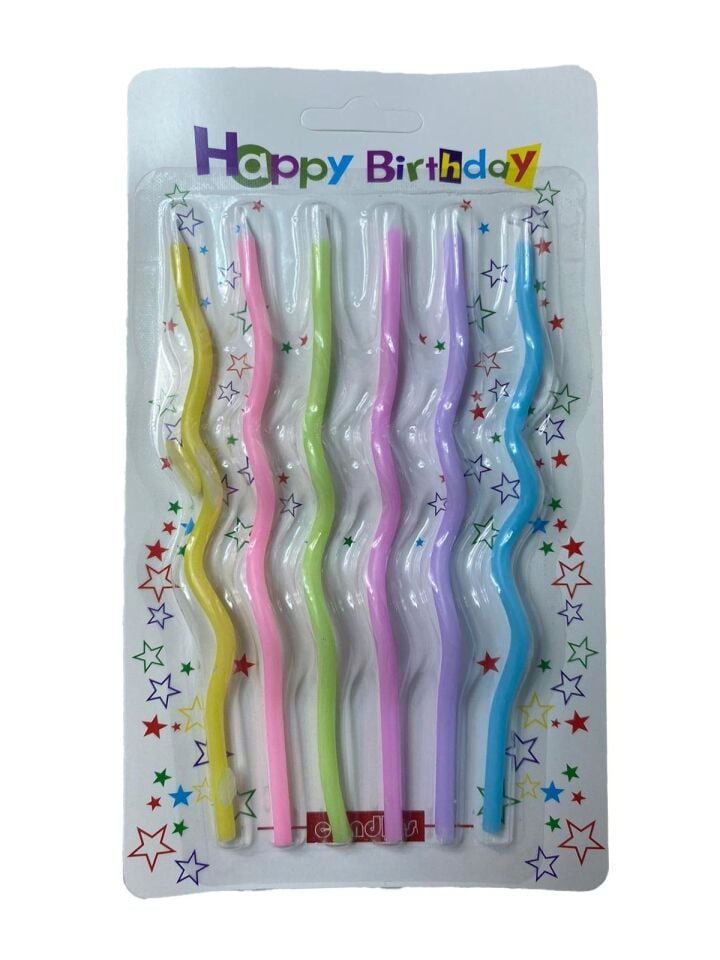 MUM SPİRAL 14CM 6 LI PK MAKARON KARIŞIK RENK