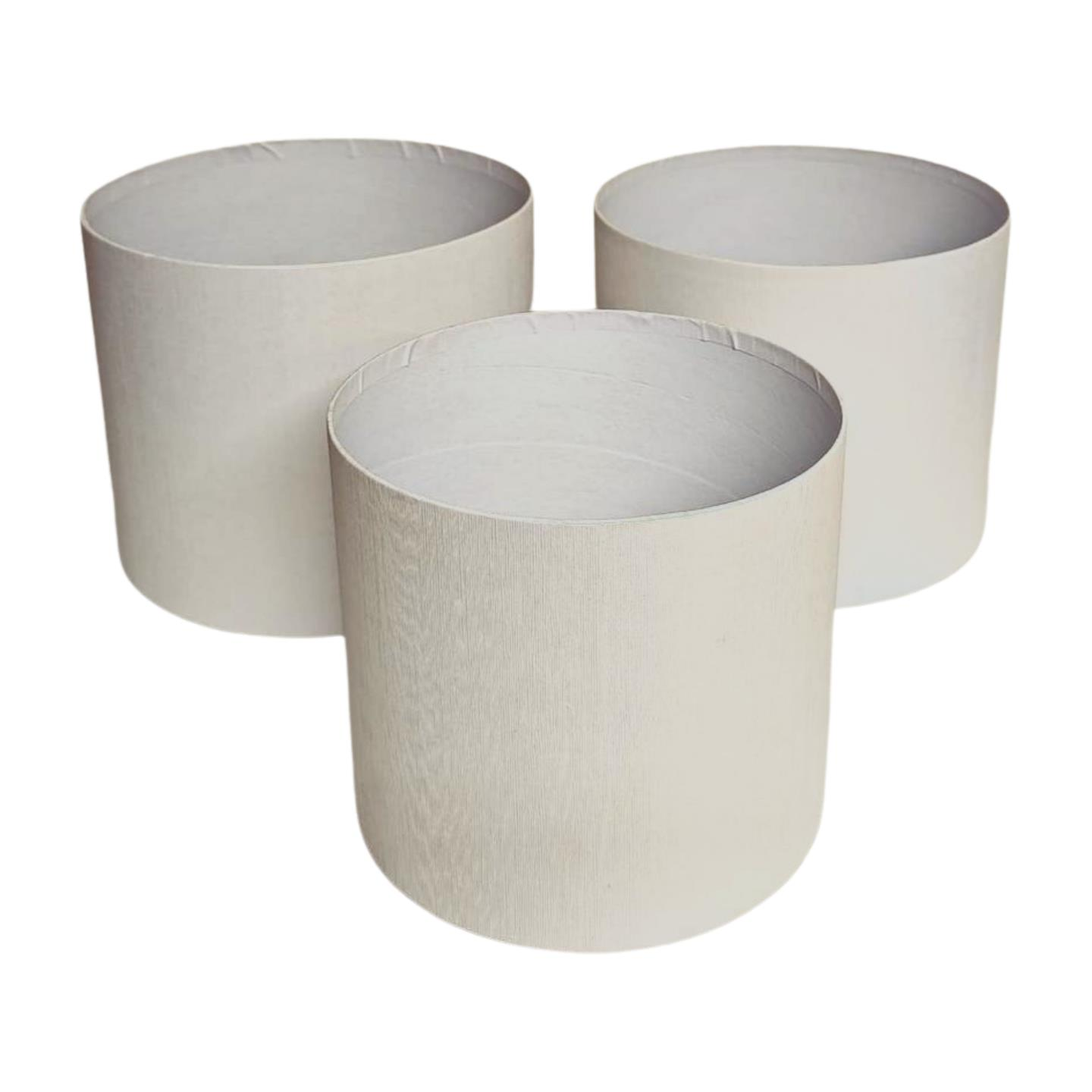 KUTU SİLİNDİR KAPAKSIZ BEYAZ 3 LÜ SET