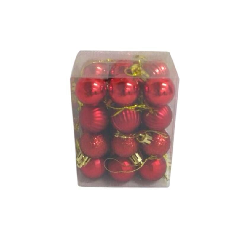 TOP SÜS 3 CM 24 LÜ KIRMIZI