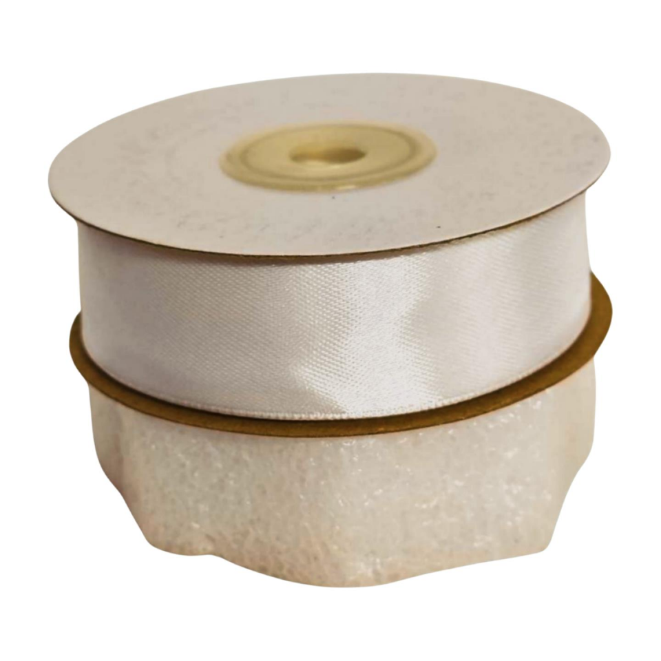 KURDELE SATEN BEYAZ 2,5 CM 22 MT.