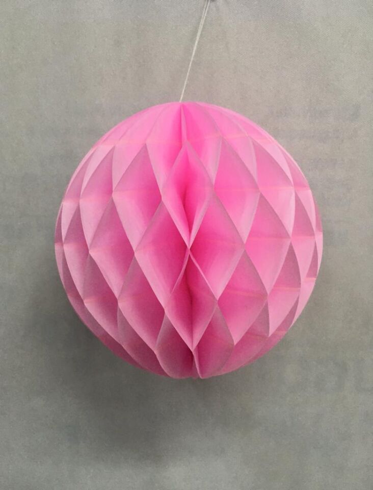 KAĞIT TOP SÜS PETEKLİ TEKLİ 25 CM PEMBE