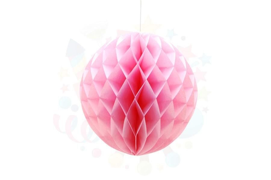 KAĞIT TOP SÜS PETEKLİ TEKLİ 25 CM PEMBE