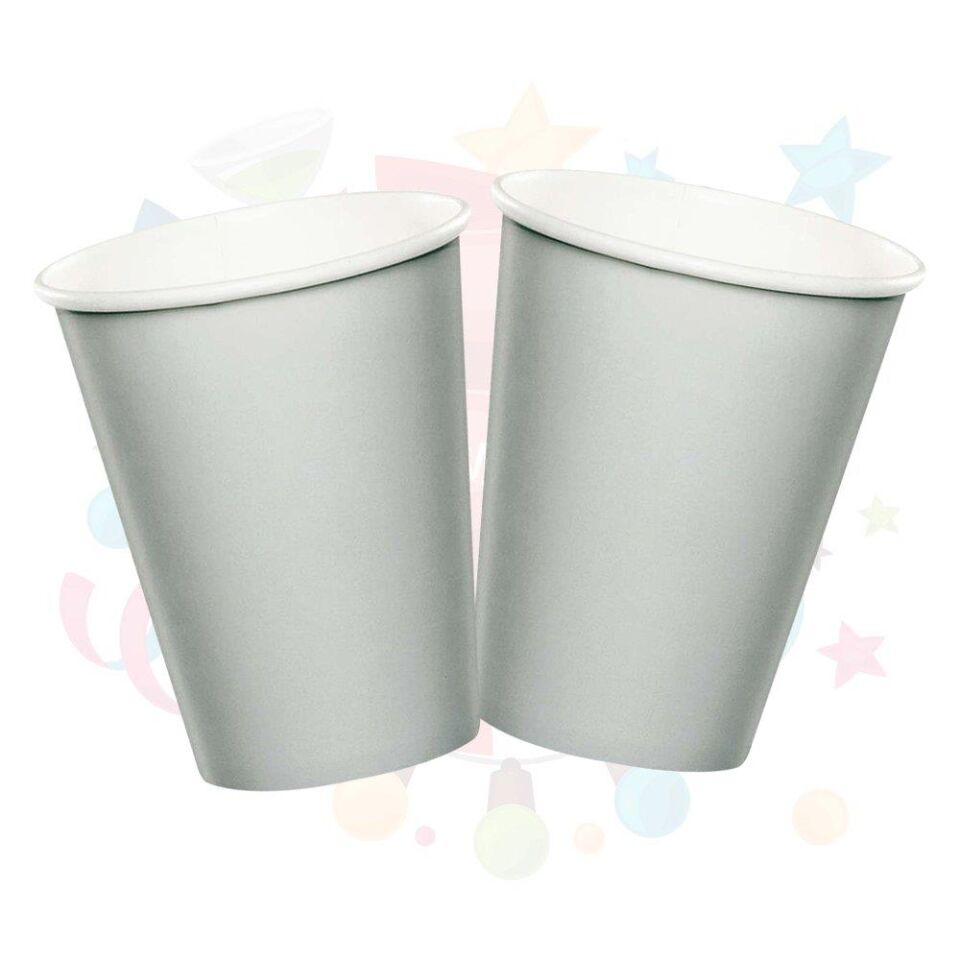 BARDAK KARTON TEMALI DÜZ GÜMÜŞ