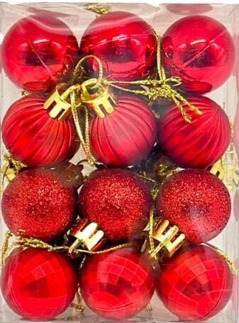 TOP SÜS 4 CM 24 LÜ KIRMIZI