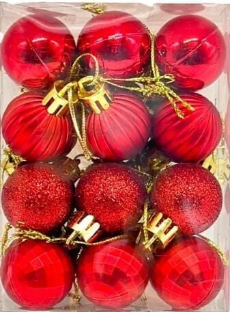 TOP SÜS 4 CM 24 LÜ KIRMIZI