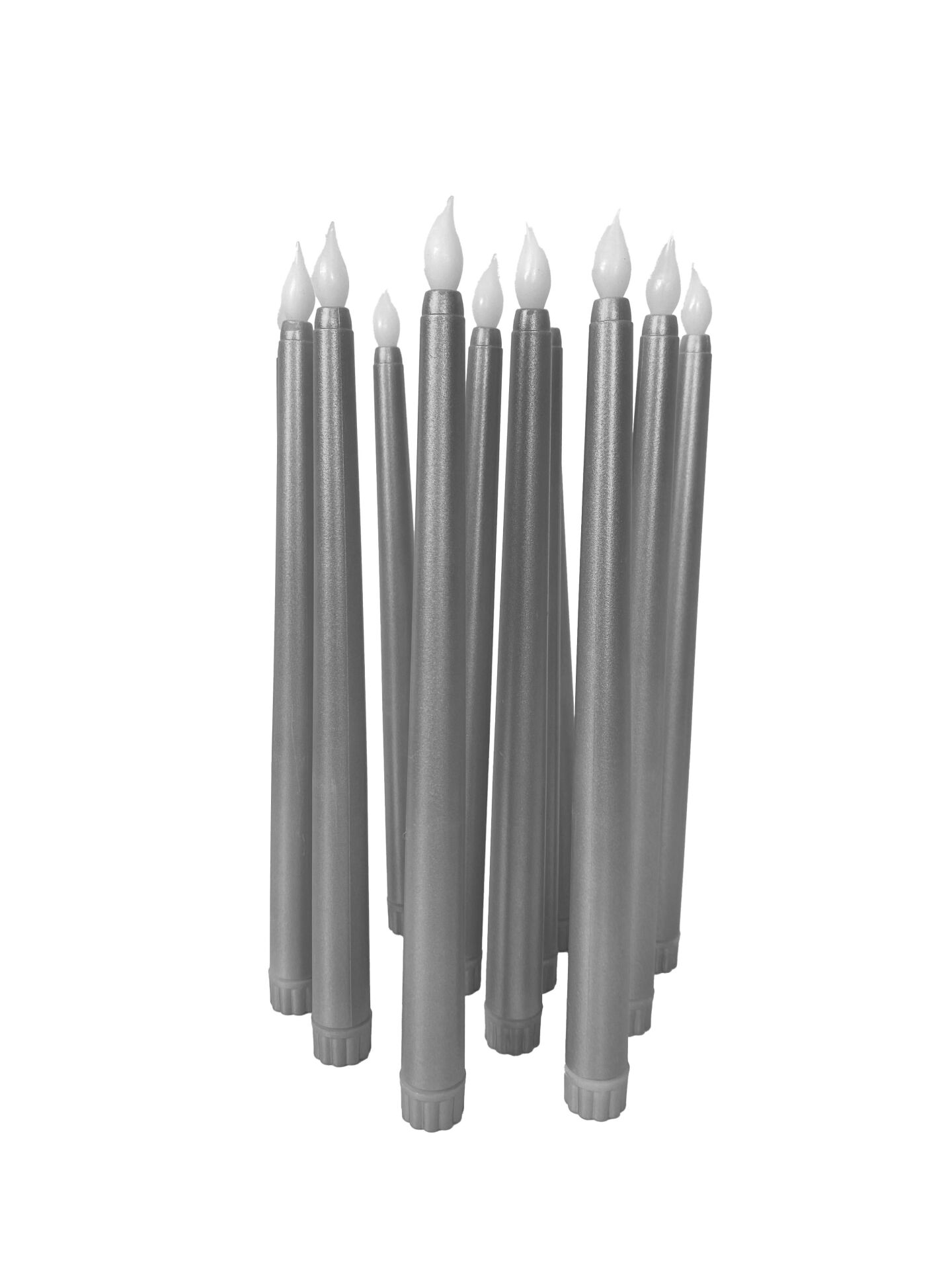 MUM PİLLİ ŞAMDAN GÜMÜŞ 27 CM