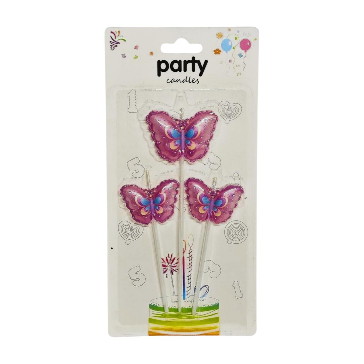 MUM KARTELA KELEBEKLİ 3 LÜ PEMBE