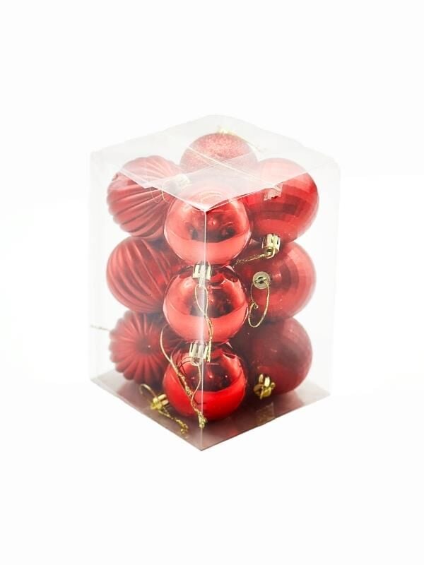 TOP SÜS 6 CM 12 Lİ  KIRMIZI