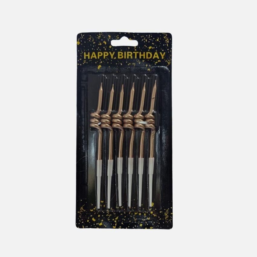 MUM ÇUBUK BURGULU 11 CM 6 LI ROSE GOLD