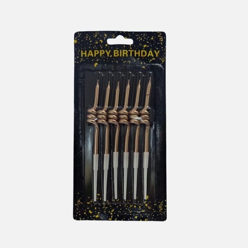 MUM ÇUBUK BURGULU 11 CM 6 LI ROSE GOLD