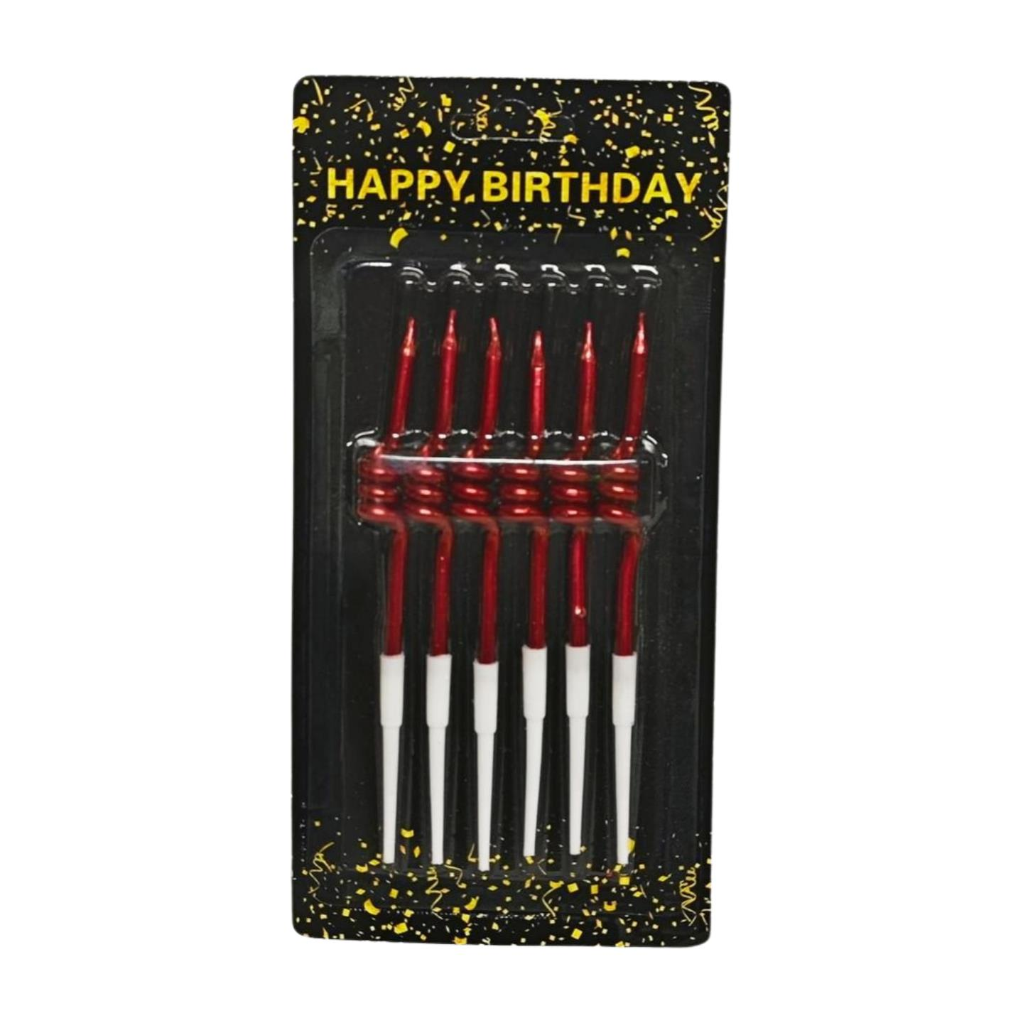 MUM ÇUBUK BURGULU 11 CM 6 LI KIRMIZI