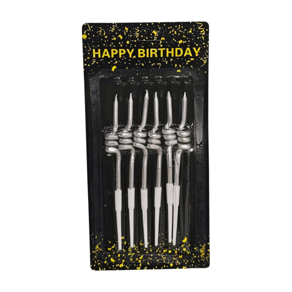 MUM ÇUBUK BURGULU 11 CM 6 LI GÜMÜŞ