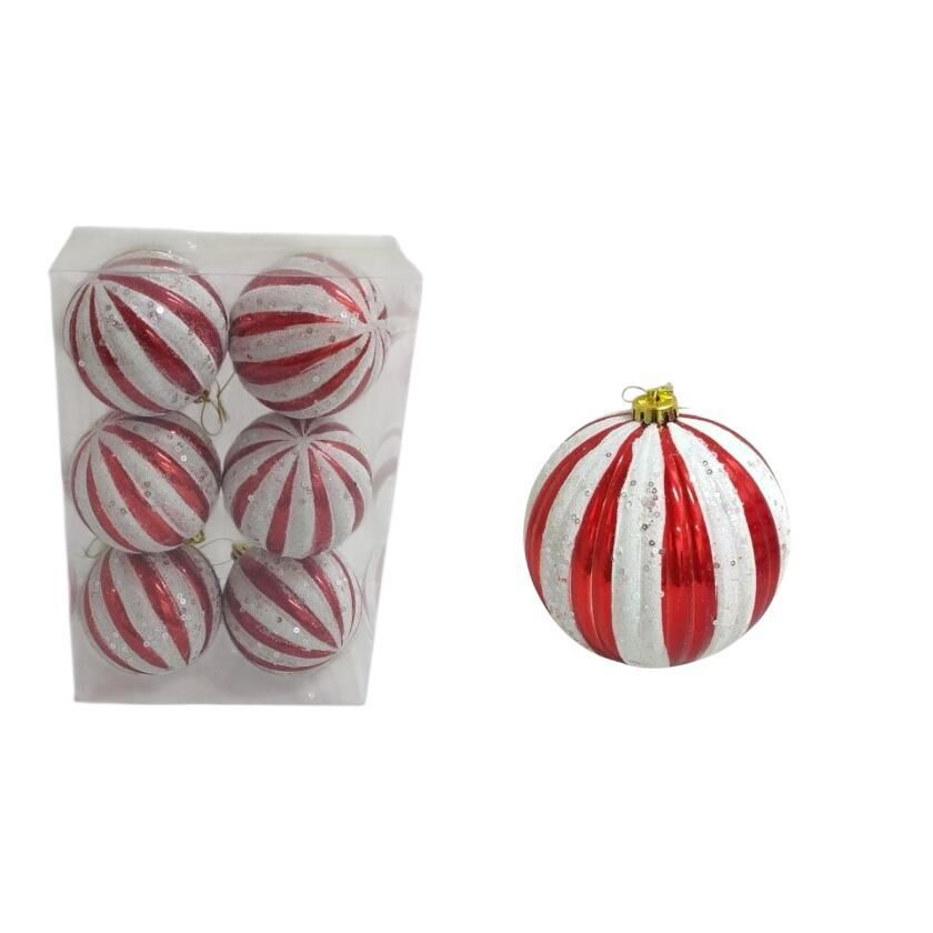 TOP SÜS 8CM KIRMIZI BEYAZ 6 LI