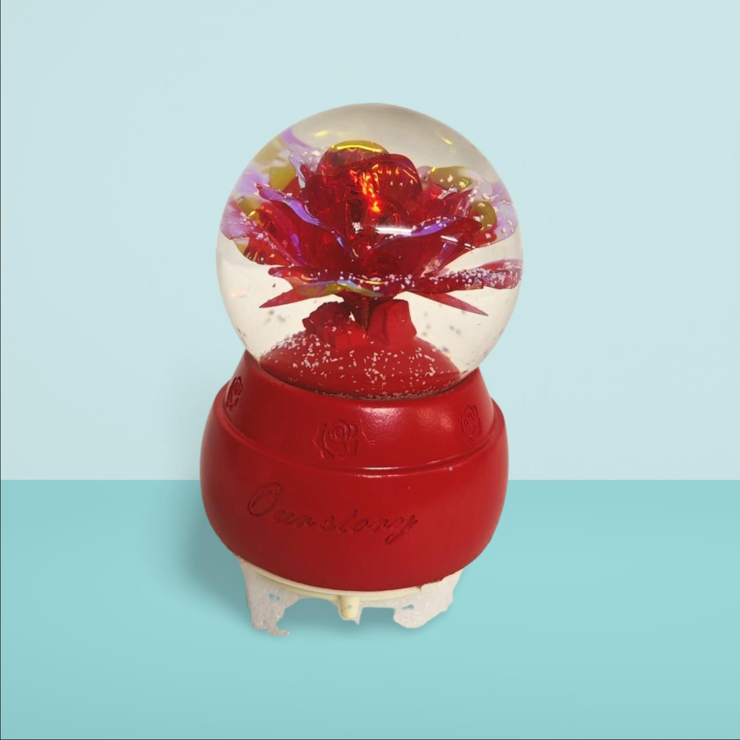 KAR KÜRESİ KIRMIZI GÜLLÜ