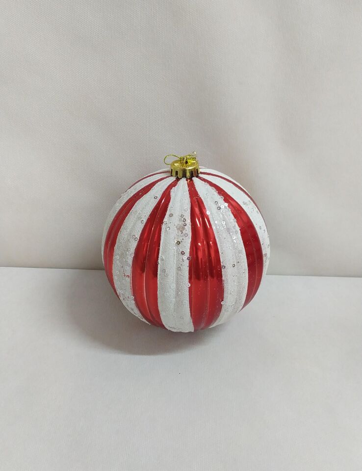 TOP SÜS 15CM KIRMIZI BEYAZ TEKLİ