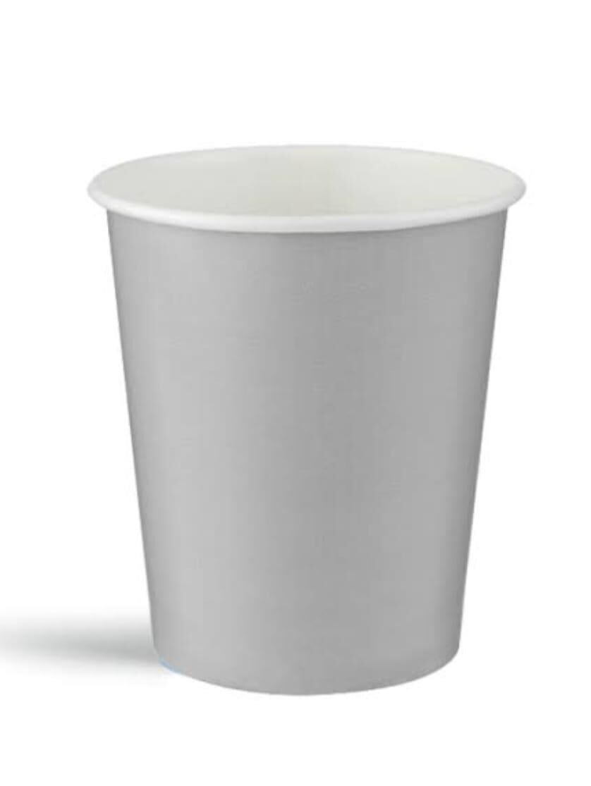 BARDAK KARTON 8oz DÜZ RENK 8'Lİ RU GÜMÜŞ
