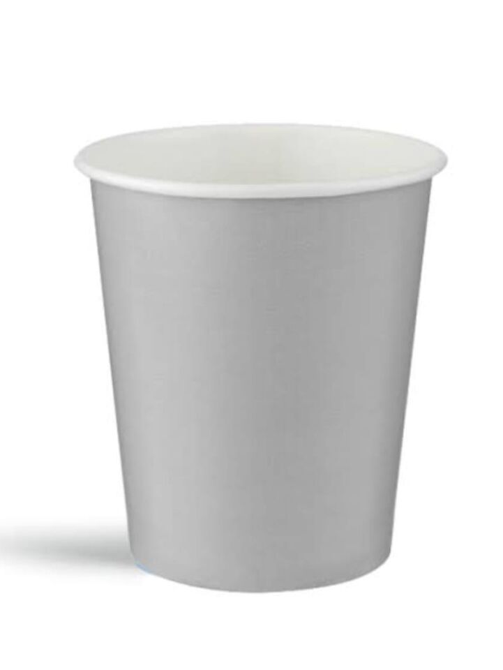 BARDAK KARTON 8oz DÜZ RENK 8'Lİ RU GÜMÜŞ