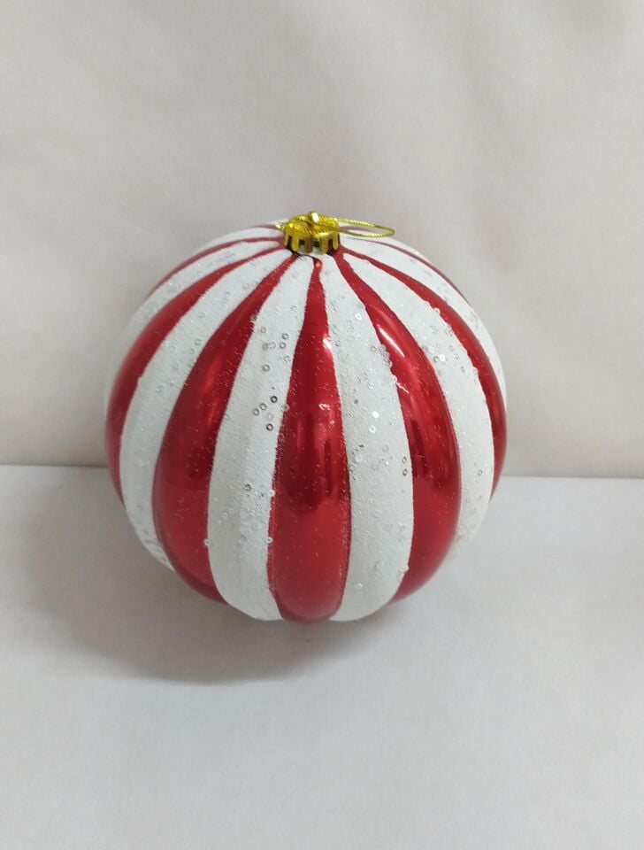 TOP SÜS 20CM KIRMIZI BEYAZ TEKLİ