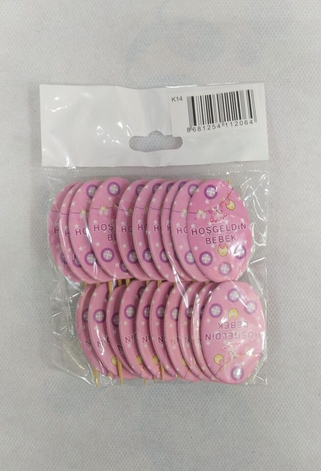 KÜRDAN KARTON TEMALI BEBEK PEMBE 20 Lİ