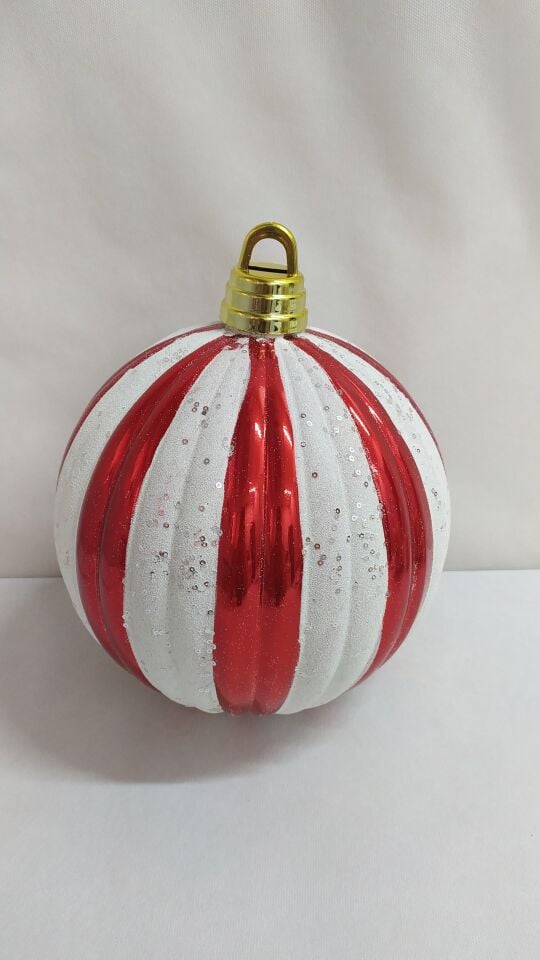 TOP SÜS 25 CM KIRMIZI BEYAZ TEKLİ