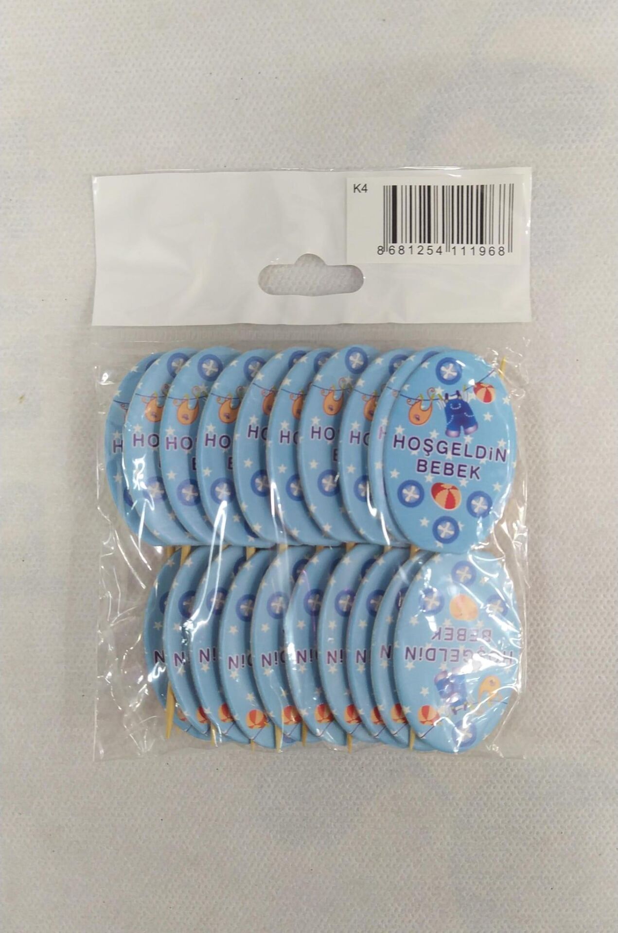 KÜRDAN KARTON TEMALI BEBEK MAVİ 20 Lİ