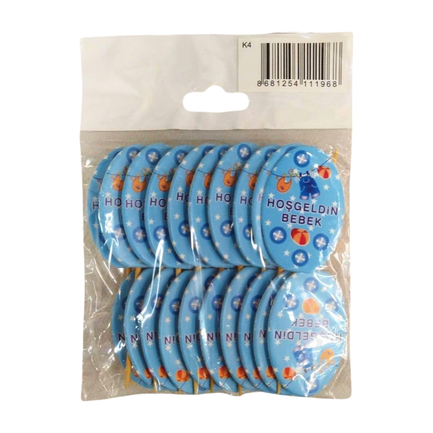 KÜRDAN KARTON TEMALI BEBEK MAVİ 20 Lİ