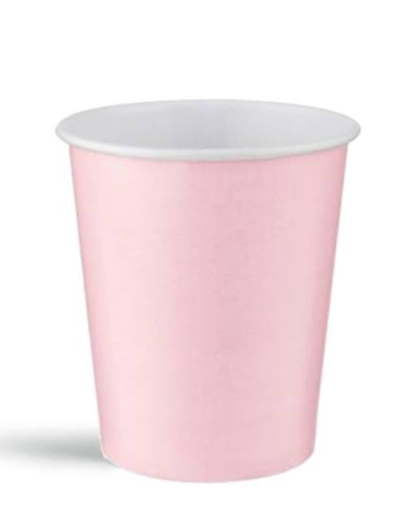 BARDAK KARTON 8oz DÜZ RENK 8'Lİ RU PEMBE