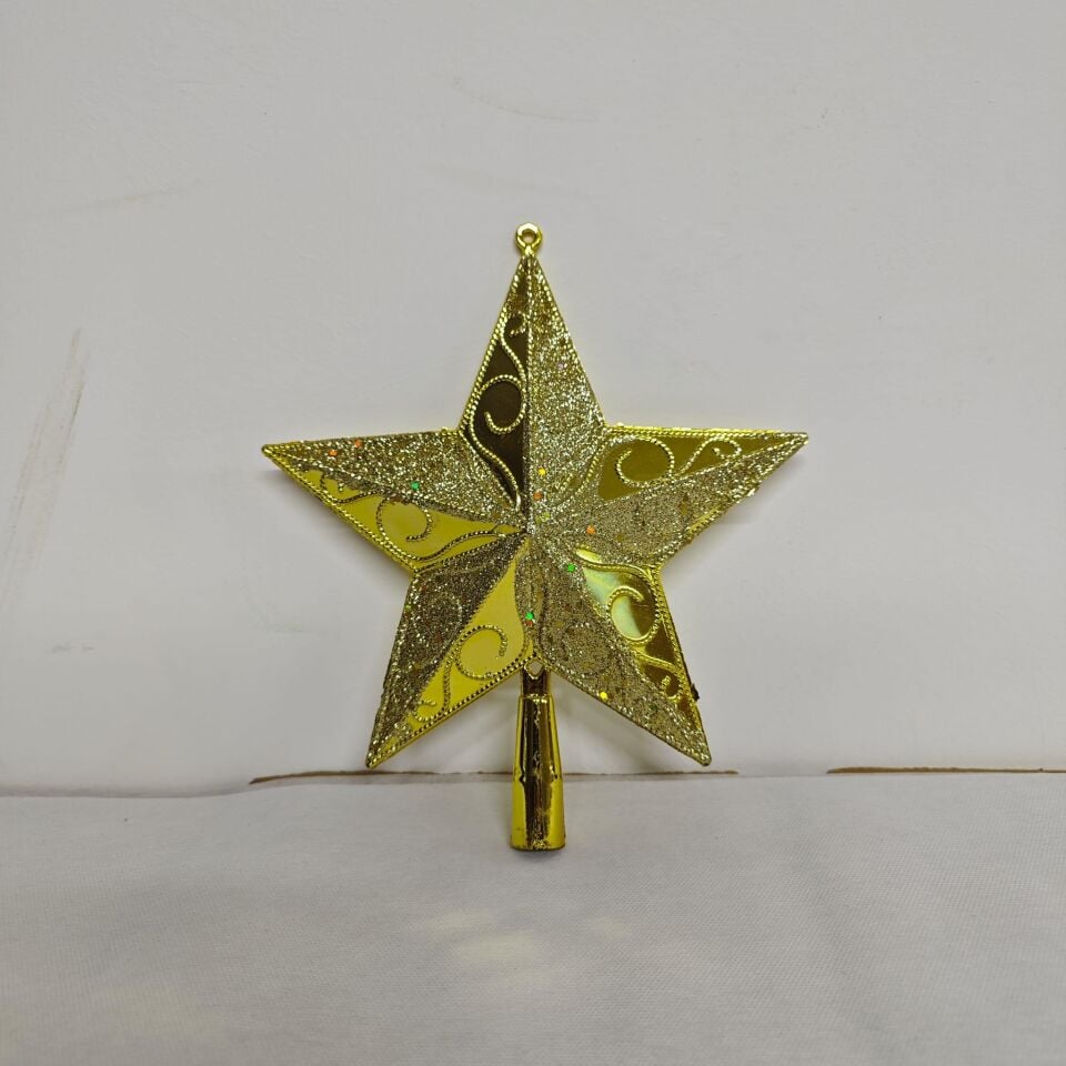 AĞAÇ SÜSÜ TEPELİK YILDIZ 20*22 CM ALTIN METALİK