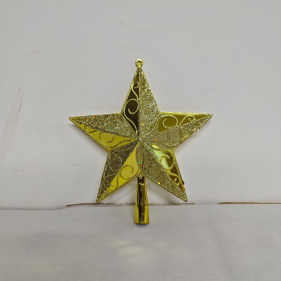 AĞAÇ SÜSÜ TEPELİK YILDIZ 20*22 CM ALTIN METALİK