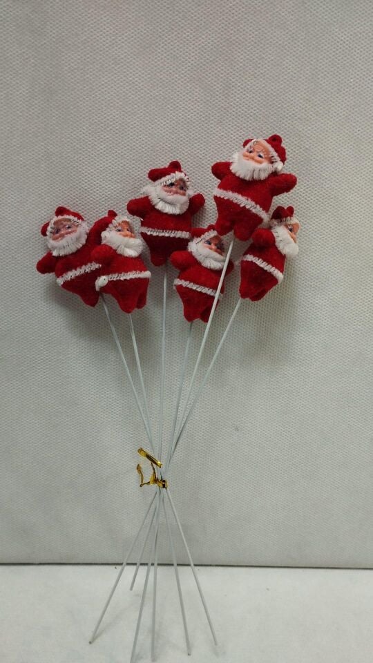 NOEL BABA KIRMIZI  5 CM 6 LI ÇUBUKLU