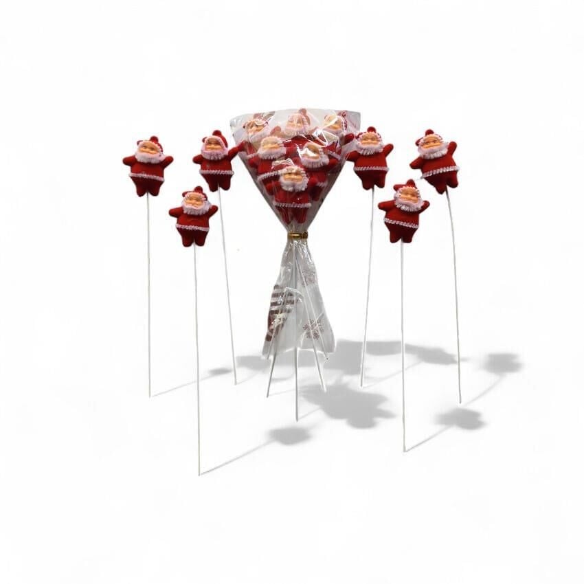 NOEL BABA KIRMIZI  5 CM 6 LI ÇUBUKLU