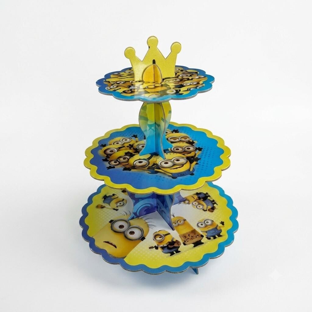 STAND CUPCAKE 3 KATLI KARAKTERLİ BATMAN-MINIONS