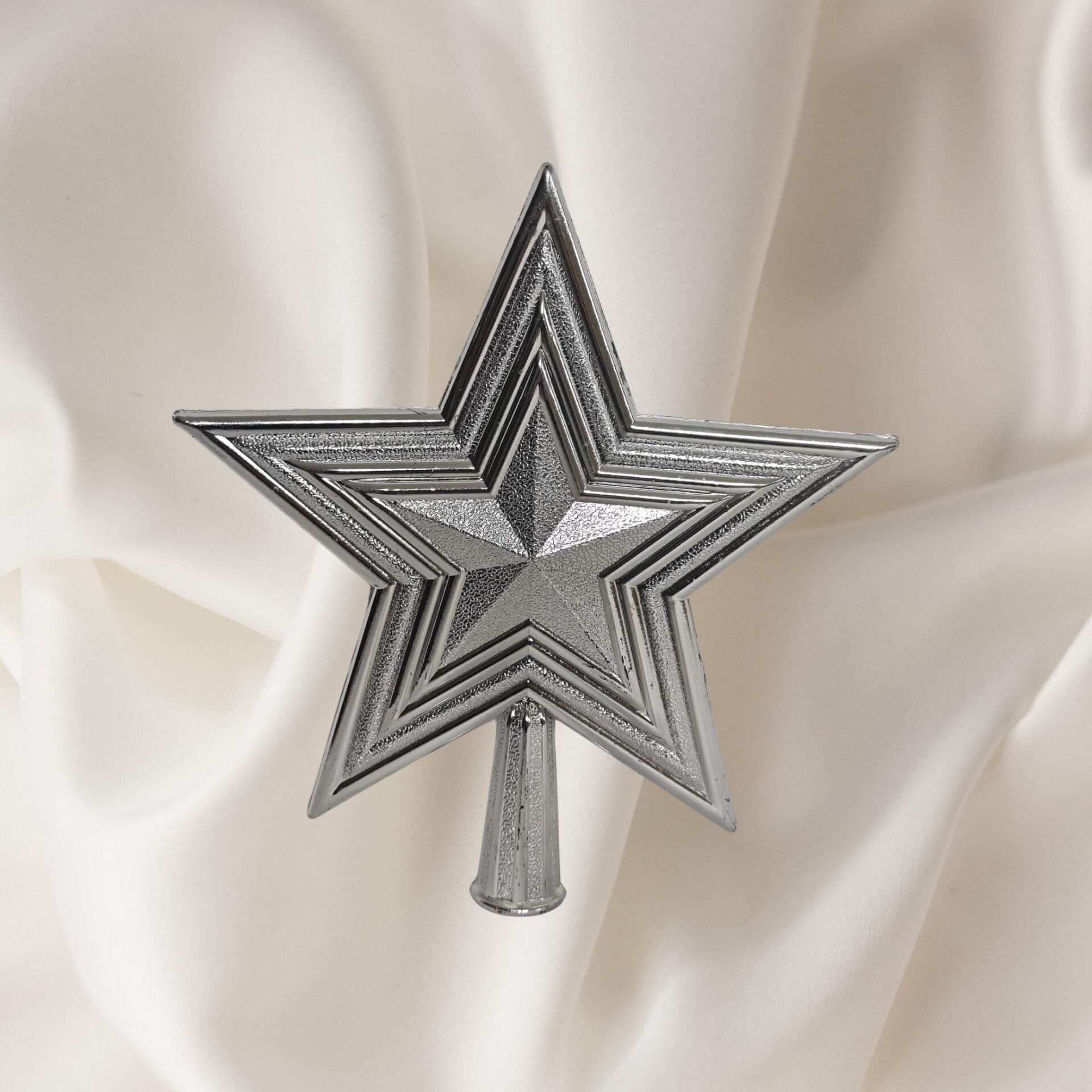 AĞAÇ SÜSÜ TEPELİK YILDIZ 20*20 CM GÜMÜŞ
