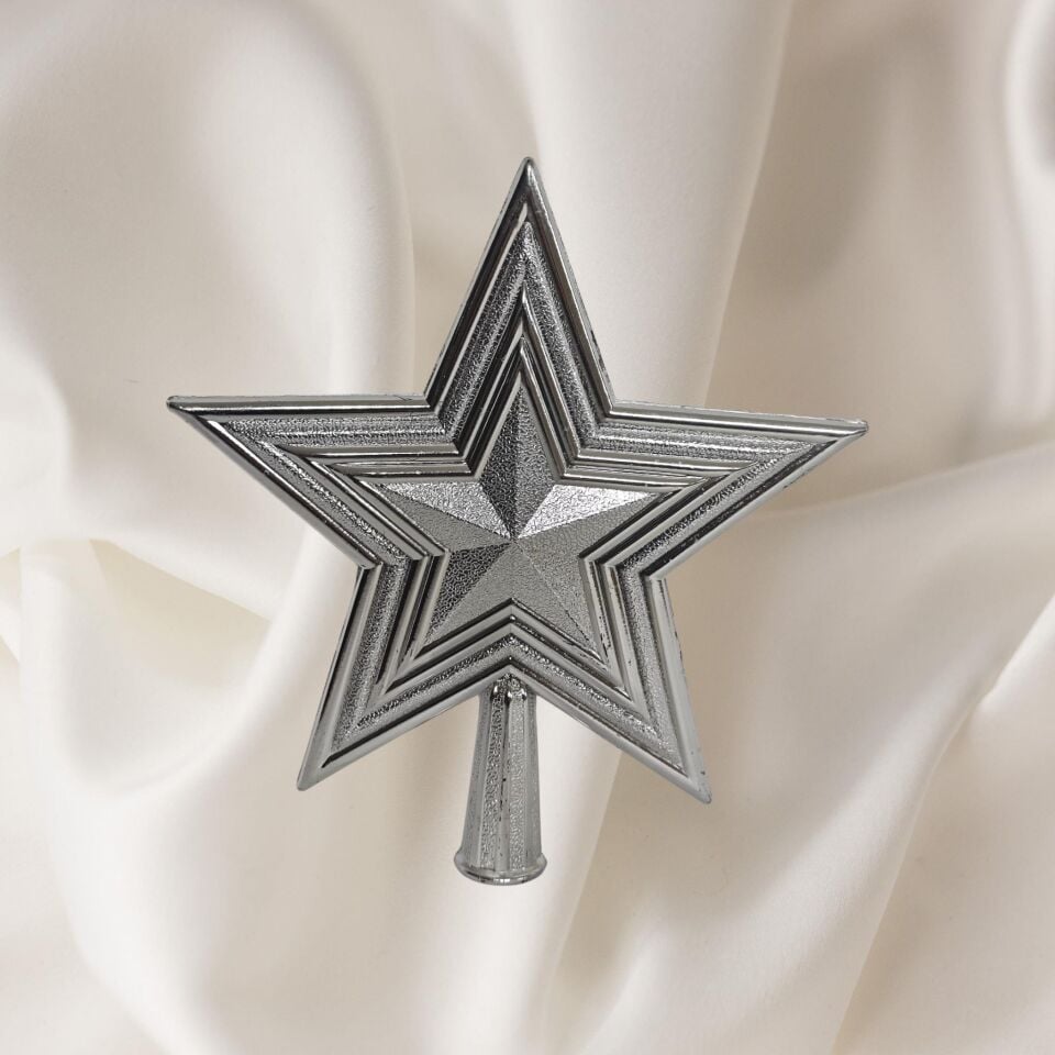 AĞAÇ SÜSÜ TEPELİK YILDIZ 20*20 CM GÜMÜŞ